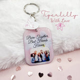 born together, best friends forever personalised photo keyring, verse keyring, keepsake