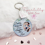 daddy a son's first hero personalised photo keyring, verse keyring, keepsake