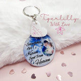 Snowflakes are kisses sent from heaven personalised photo keyring, verse keyring, keepsake