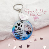 your wings were ready (butterfly version) personalised photo keyring, verse keyring, keepsake