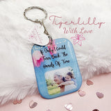 if only i could turn back the hands of time personalised photo keyring, verse keyring, keepsake