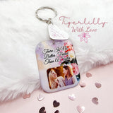 there is no better friend than a sister personalised photo keyring, verse keyring, keepsake