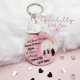 a good friend knows all your stories personalised photo keyring, verse keyring, keepsake
