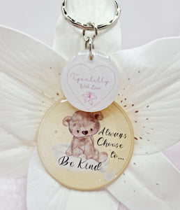 always choose to be kind cute bear keyring, verse keyring, keepsake