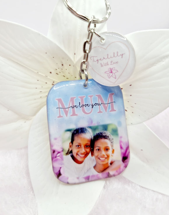 mum i/we love you personalised photo keyring, verse keyring, keepsake