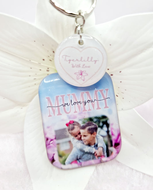 mummy i/we love you personalised photo keyring, verse keyring, keepsake
