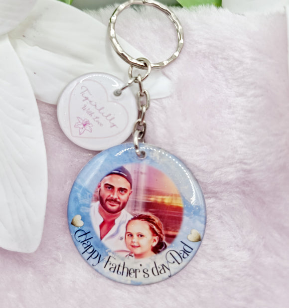 Happy father's day dad/daddy personalised photo keyring, verse keyring, keepsake