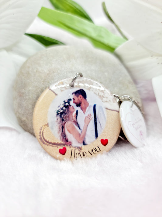 i love you personalised photo keyring, verse keyring, keepsake