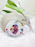 drive safe we/i love you personalised photo keyring, verse keyring, keepsake