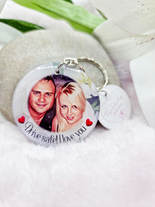 drive safe we/i love you personalised photo keyring, verse keyring, keepsake