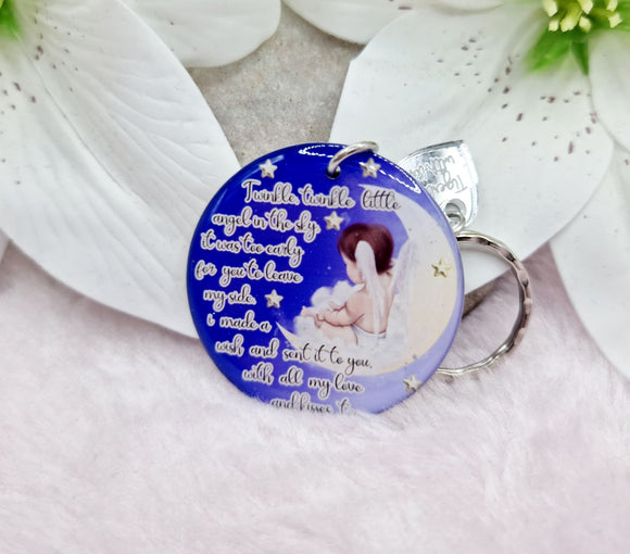 twinkle twinkle little angel in the sky, verse keyring, keepsake