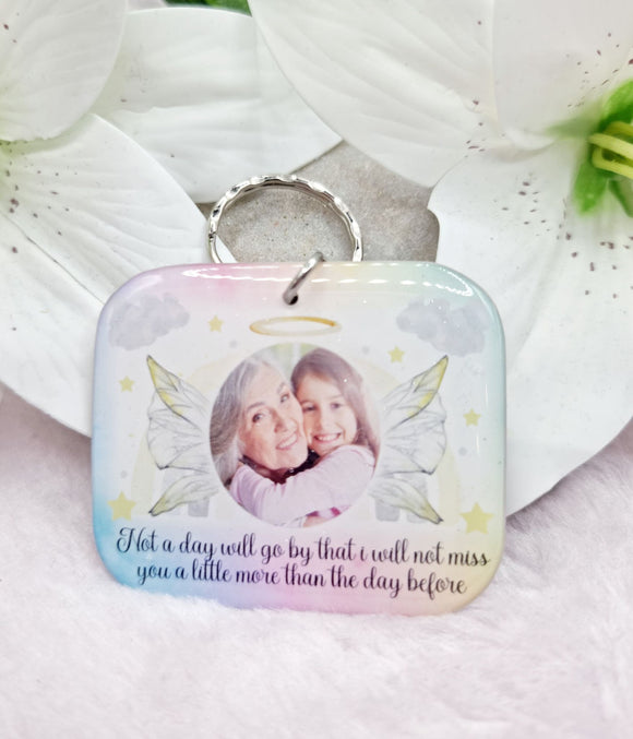 not a day will go by personalised photo keyring, verse keyring, keepsake