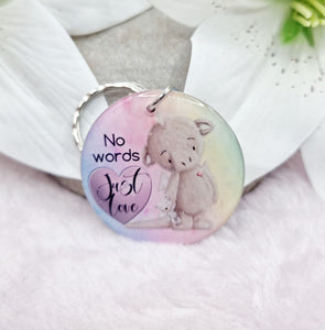 no words, just love keyring dragon/penguin, verse keyring, keepsake