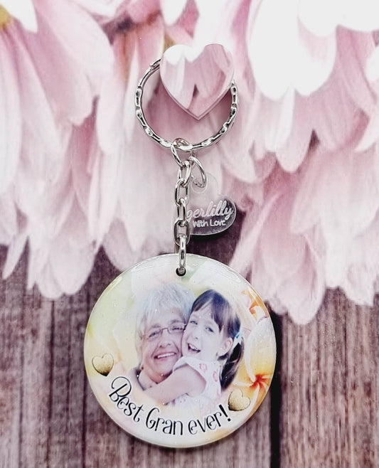 Best gran ever personalised photo keyring, verse keyring, keepsake
